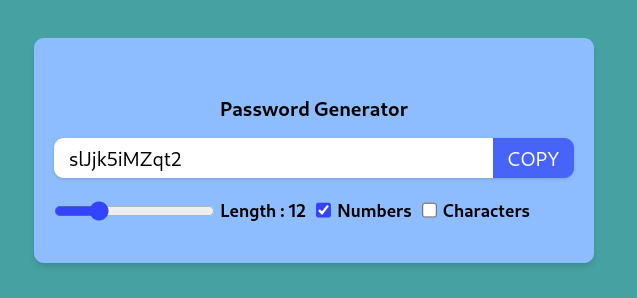 Password Generator with React and Tailwind CSS